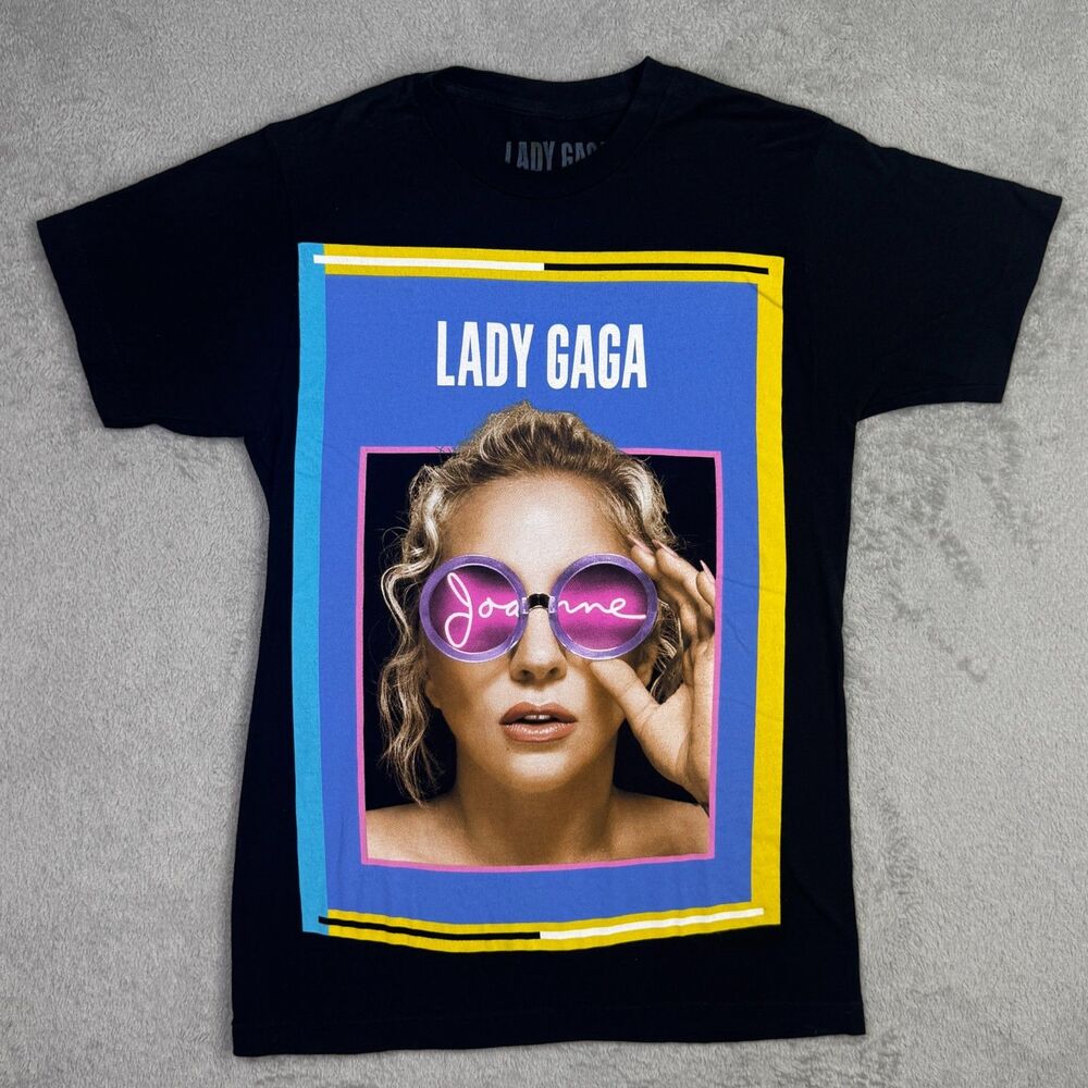 Lady Gaga Joanne World Tour 2017 T-Shirt Mens Small Black Graphic Concert Merch